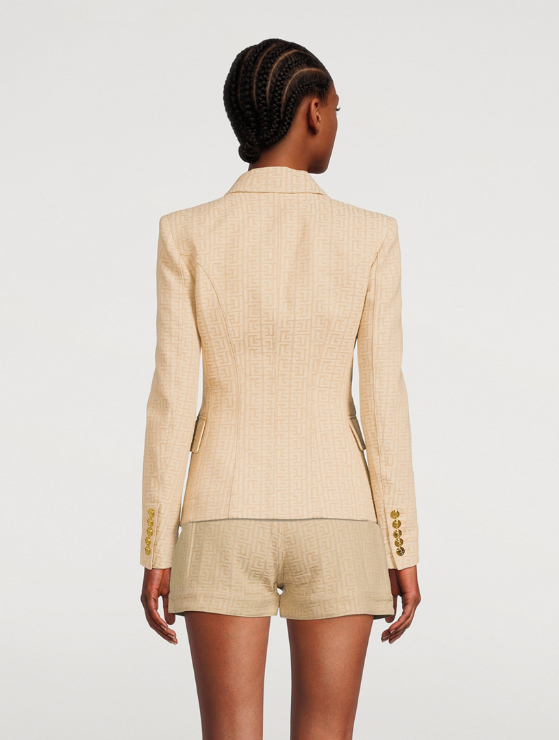 Monogram Jacquard Double-Breasted Blazer