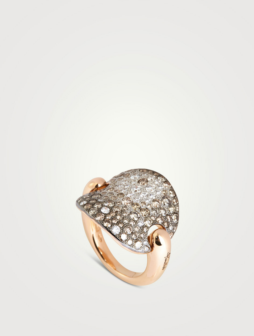 Sabbia 18K Rose Gold Ring With Diamonds