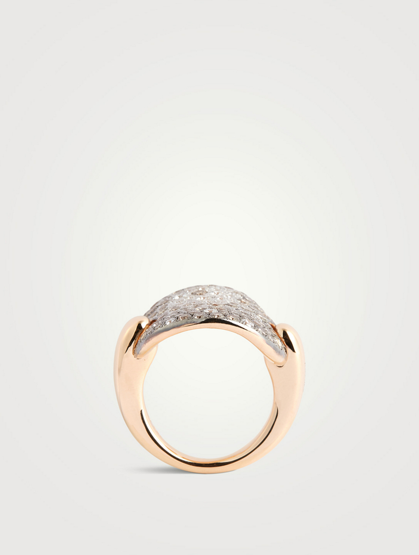 Sabbia 18K Rose Gold Ring With Diamonds