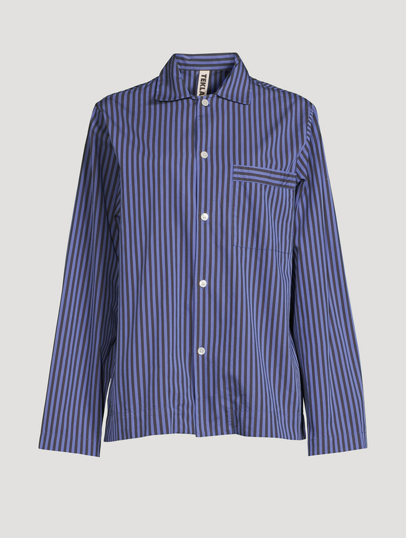 TEKLA Organic cotton-poplin pajama shirt