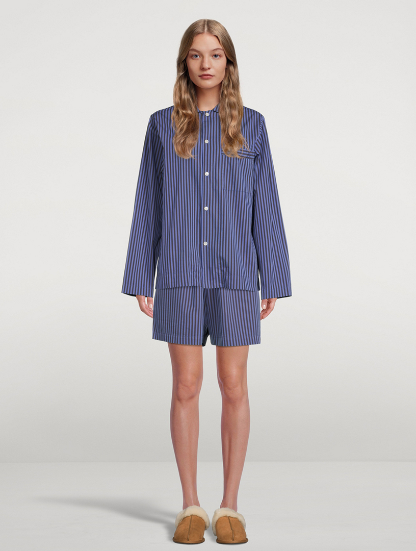 TEKLA Organic cotton-poplin pajama shirt