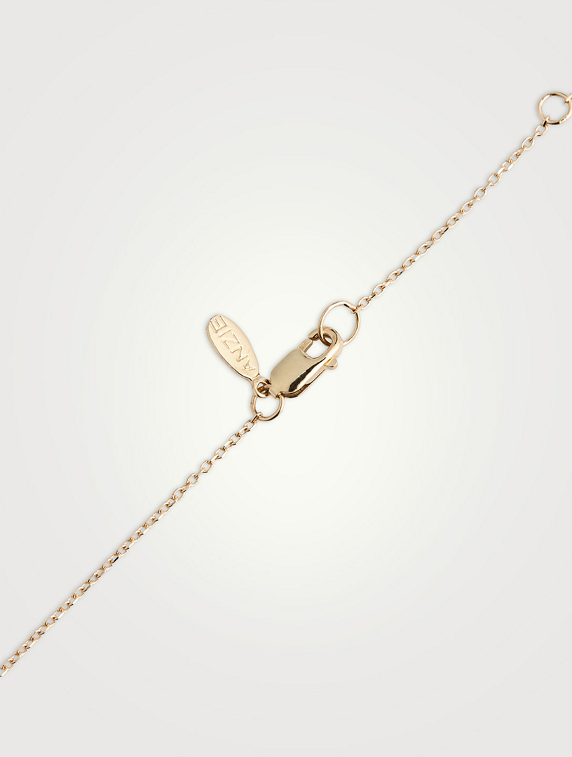 Love Letter Gold A Initial Necklace With Pavé Diamonds
