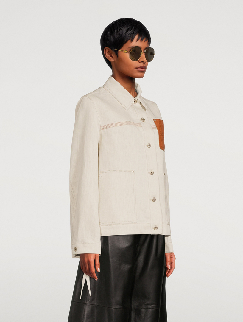 Workwear Linen And Denim Jacket