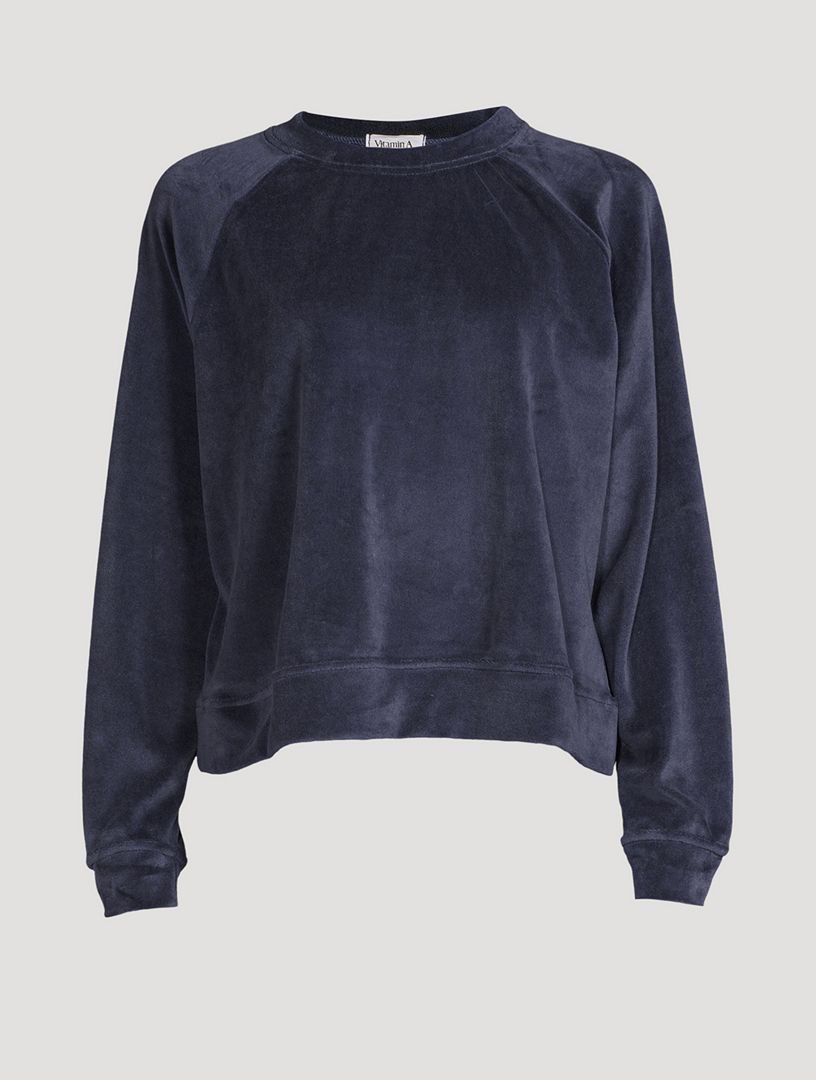 VITAMIN A Mari Velour Pullover Sweatshirt Holt Renfrew