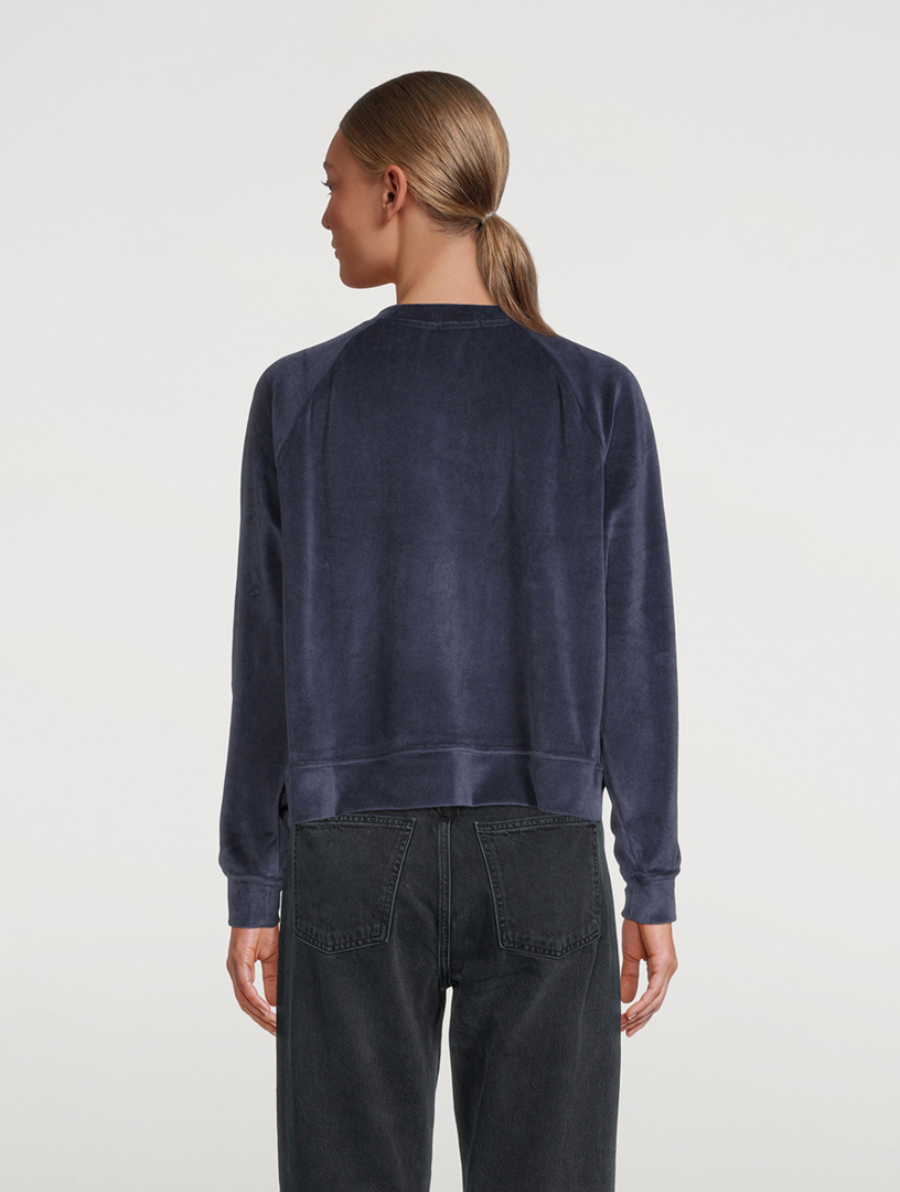 VITAMIN A Mari Velour Pullover Sweatshirt Holt Renfrew
