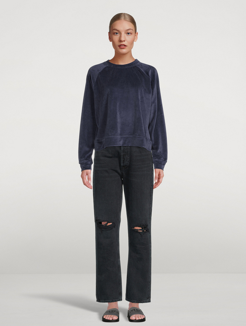 VITAMIN A Mari Velour Pullover Sweatshirt | Holt Renfrew