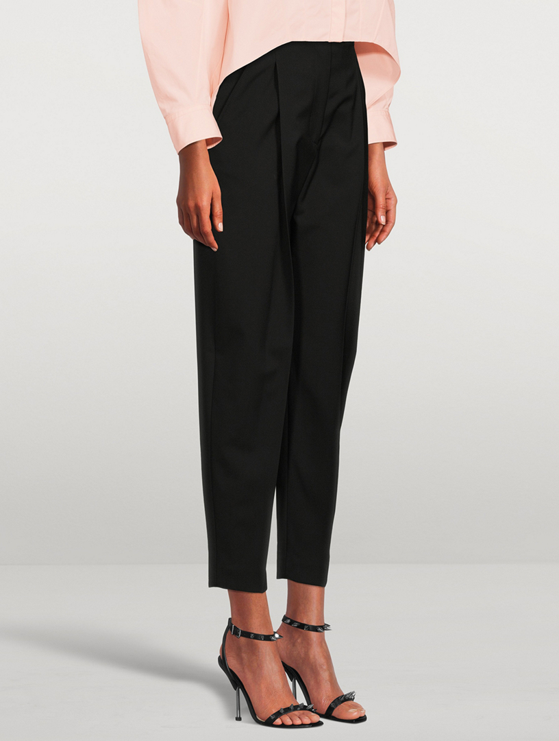 Alexander McQueen Off-White Wool Peg Trousers Alexander McQueen