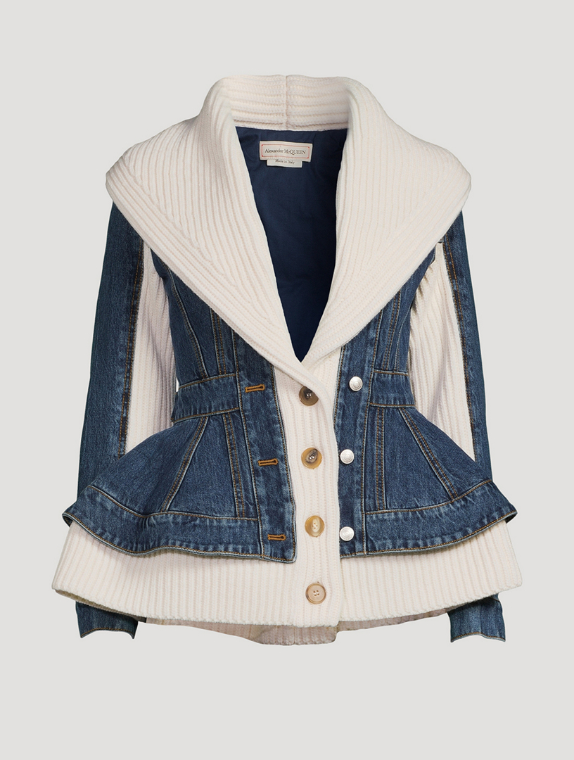 ALEXANDER MCQUEEN Hybrid Knit Denim Jacket Holt Renfrew