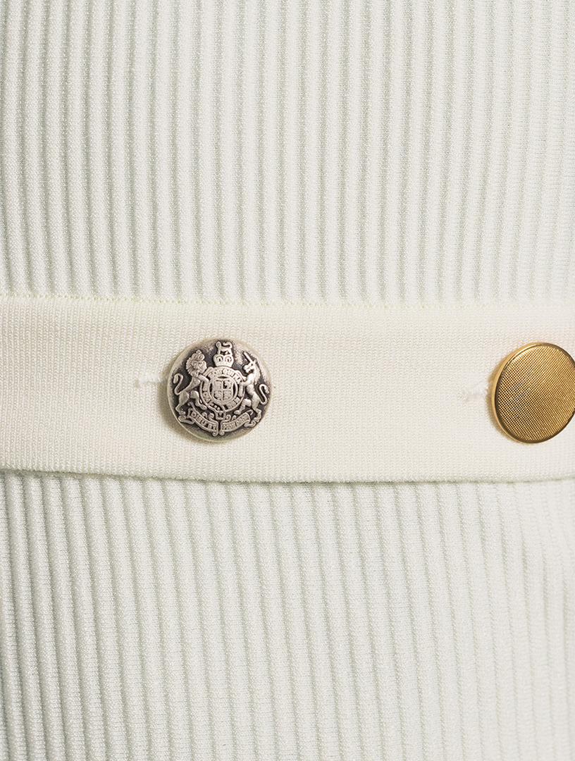 MCQUEEN Buttoned Ottoman Knit Midi Dress | Holt Renfrew