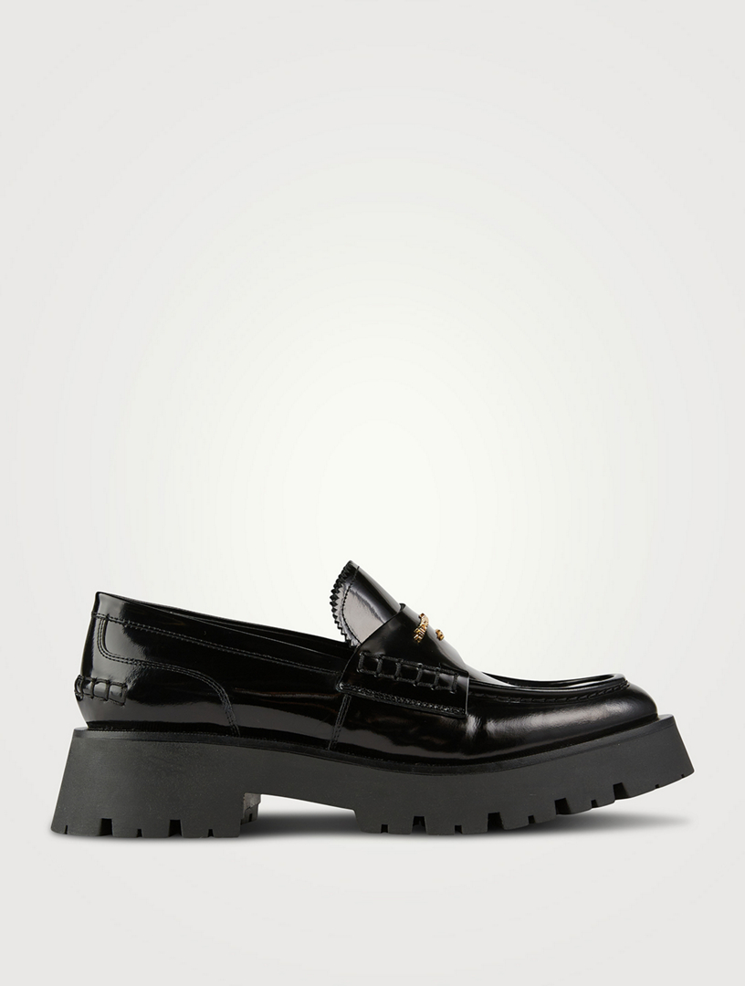 ALEXANDER WANG Carter patent-leather platform loafers