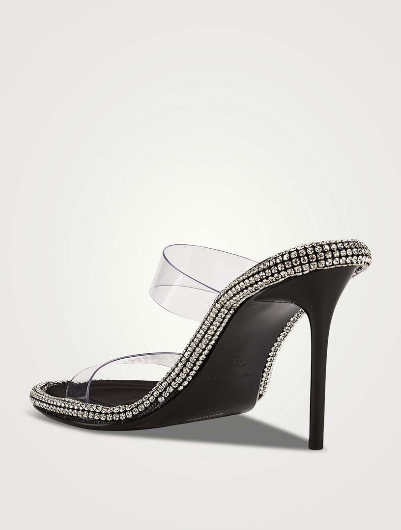 ALEXANDER WANG Nova Crystal Embellished PVC Heeled Mules Holt