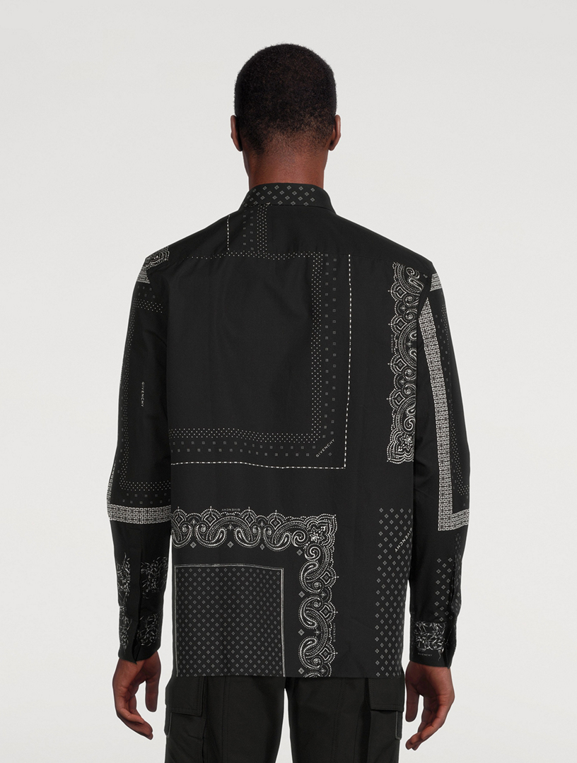 Cotton Oversized Shirt Paisley Print