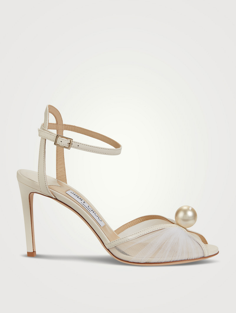 JIMMY CHOO Sacora 85 Tulle Heeled Sandals With Pearl Holt Renfrew