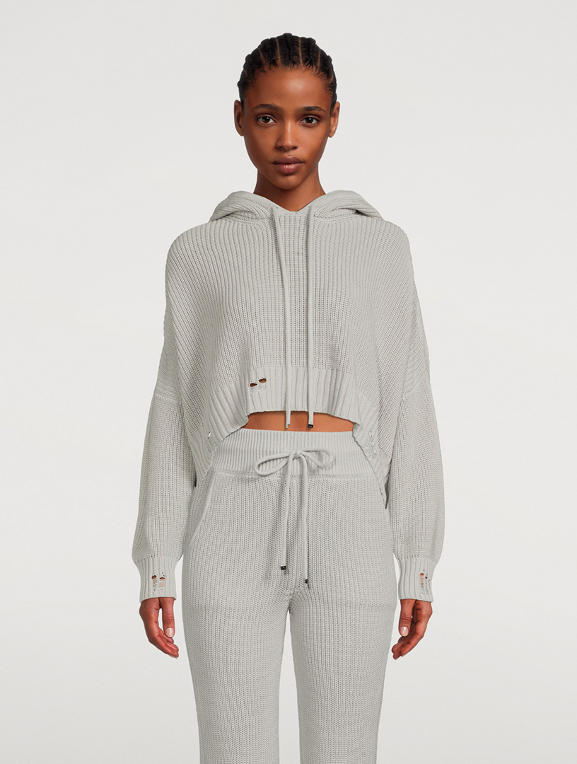 Oversized Rib-Knit Hoodie