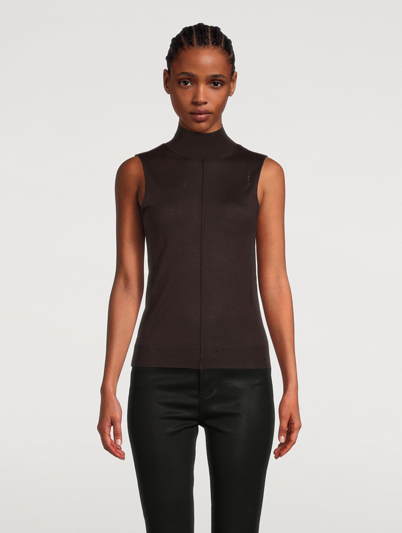 Mockneck Cashmere Shell