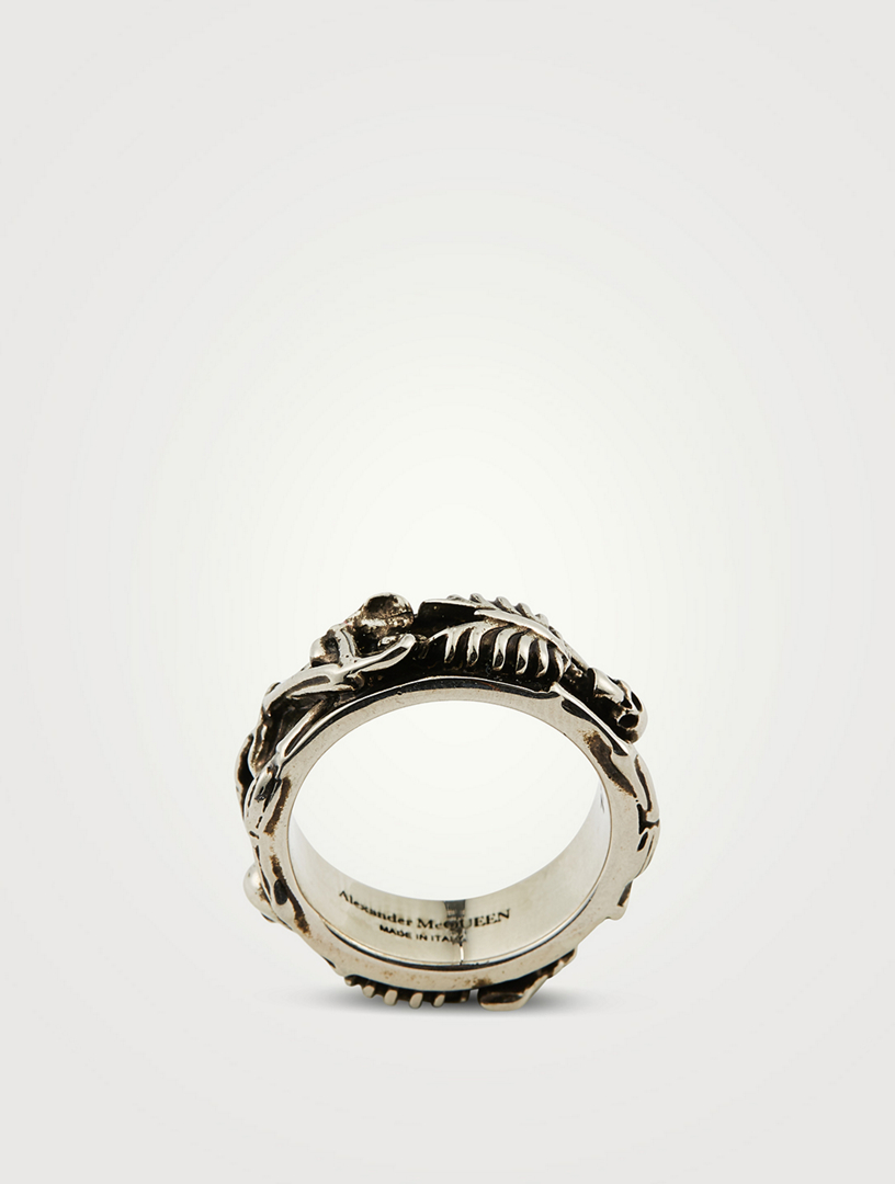 Alexander mcqueen dancing on sale skeleton ring