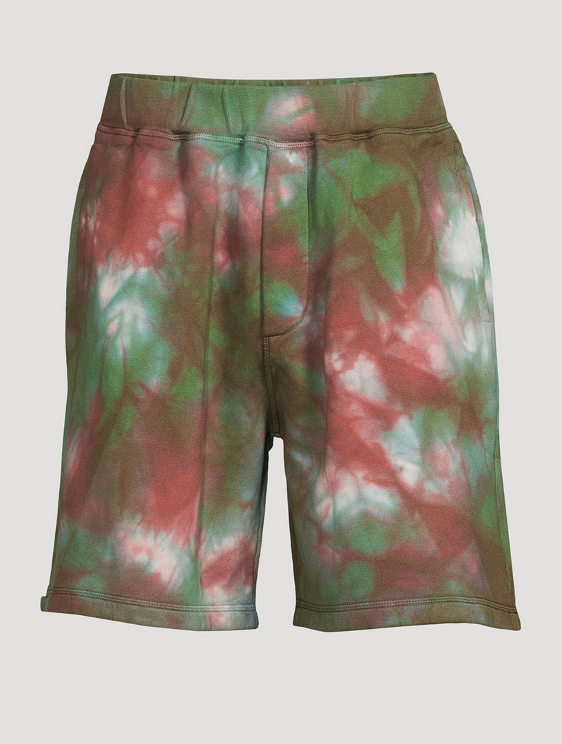 Cotton Sweat Shorts In Tie-Dye Print