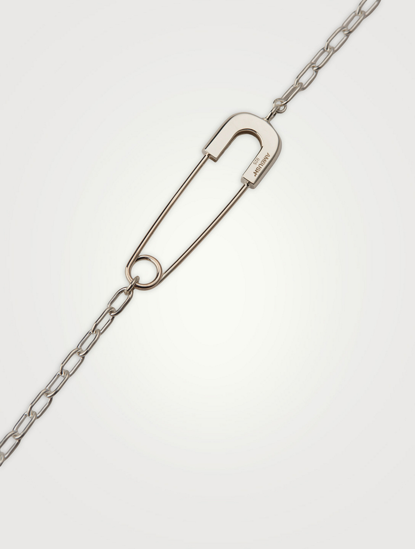 Sterling Silver Safety Pin Bracelet