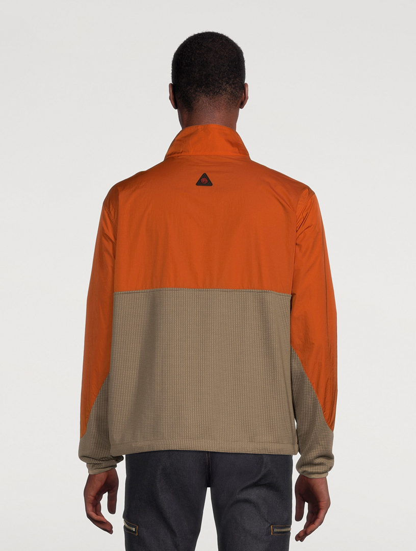 Sunstruck Half-Zip Pullover Jacket Micro Grid Print