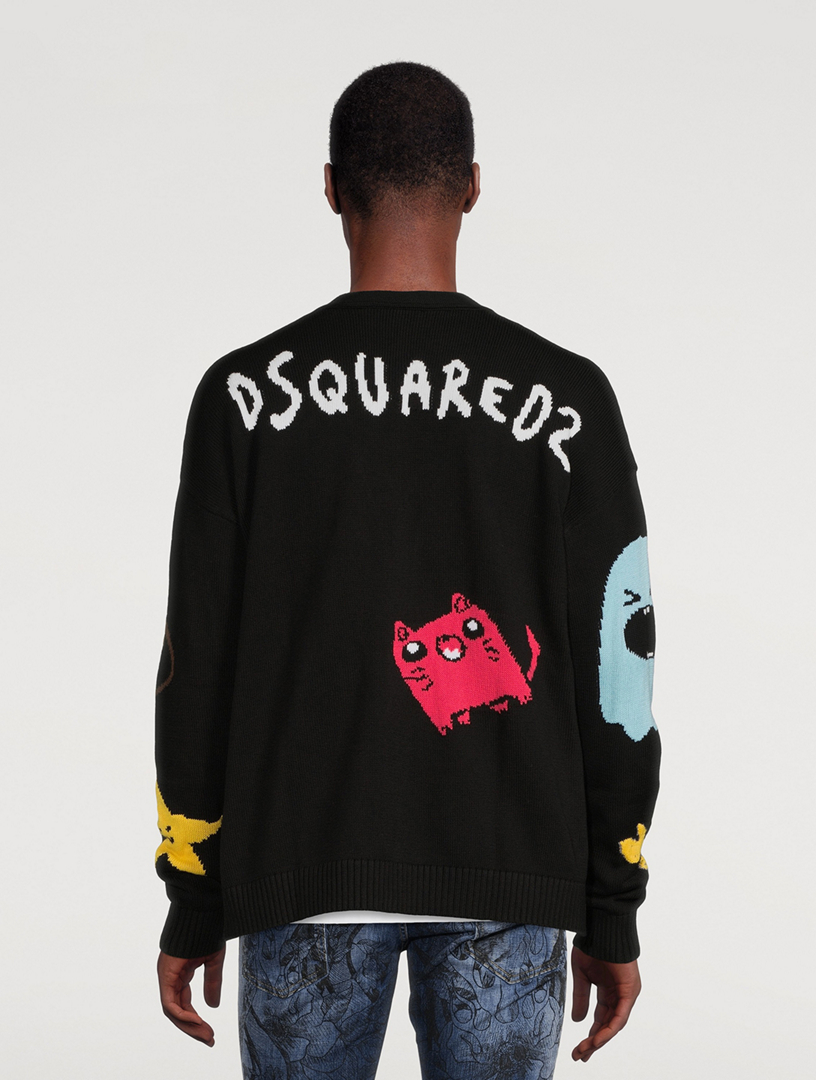 Cartoon V-Neck Cardigan