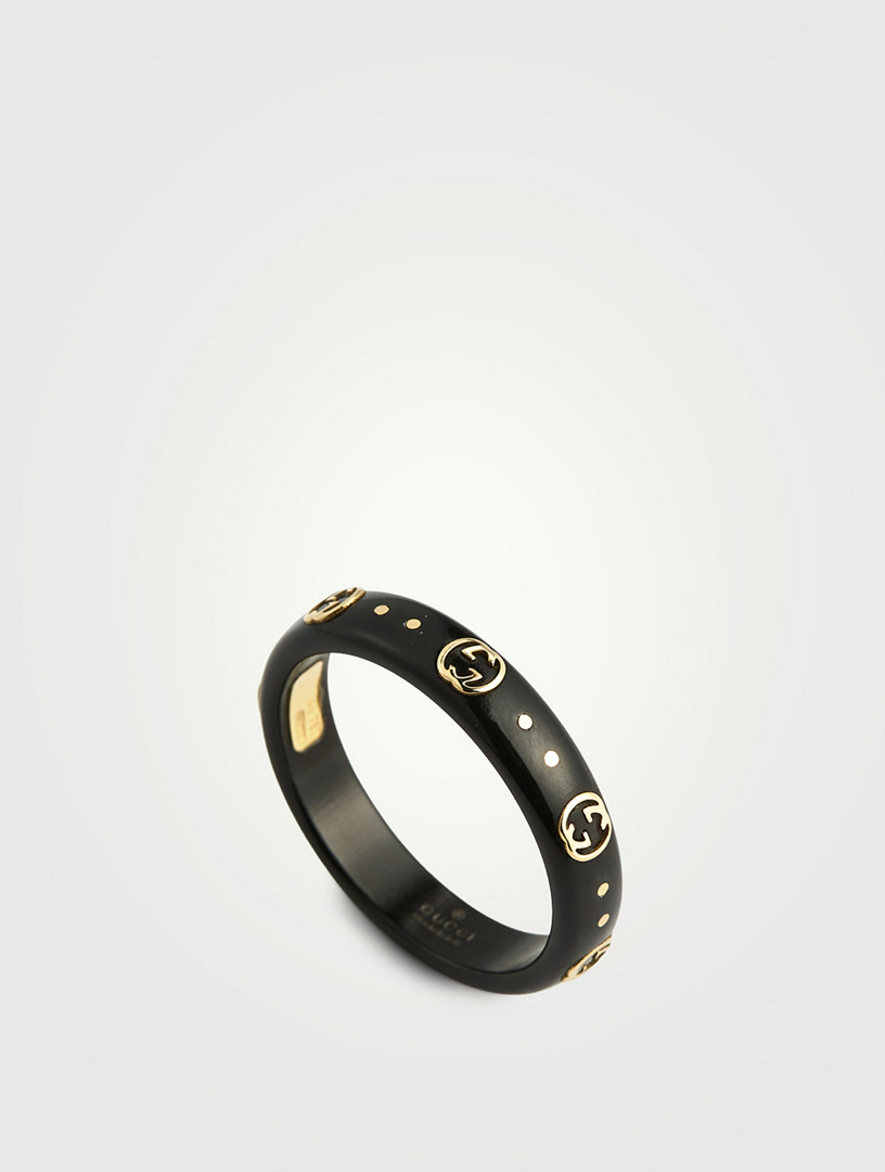 Gucci Icon Wide Ring Size 12 18K Gold Women s Used