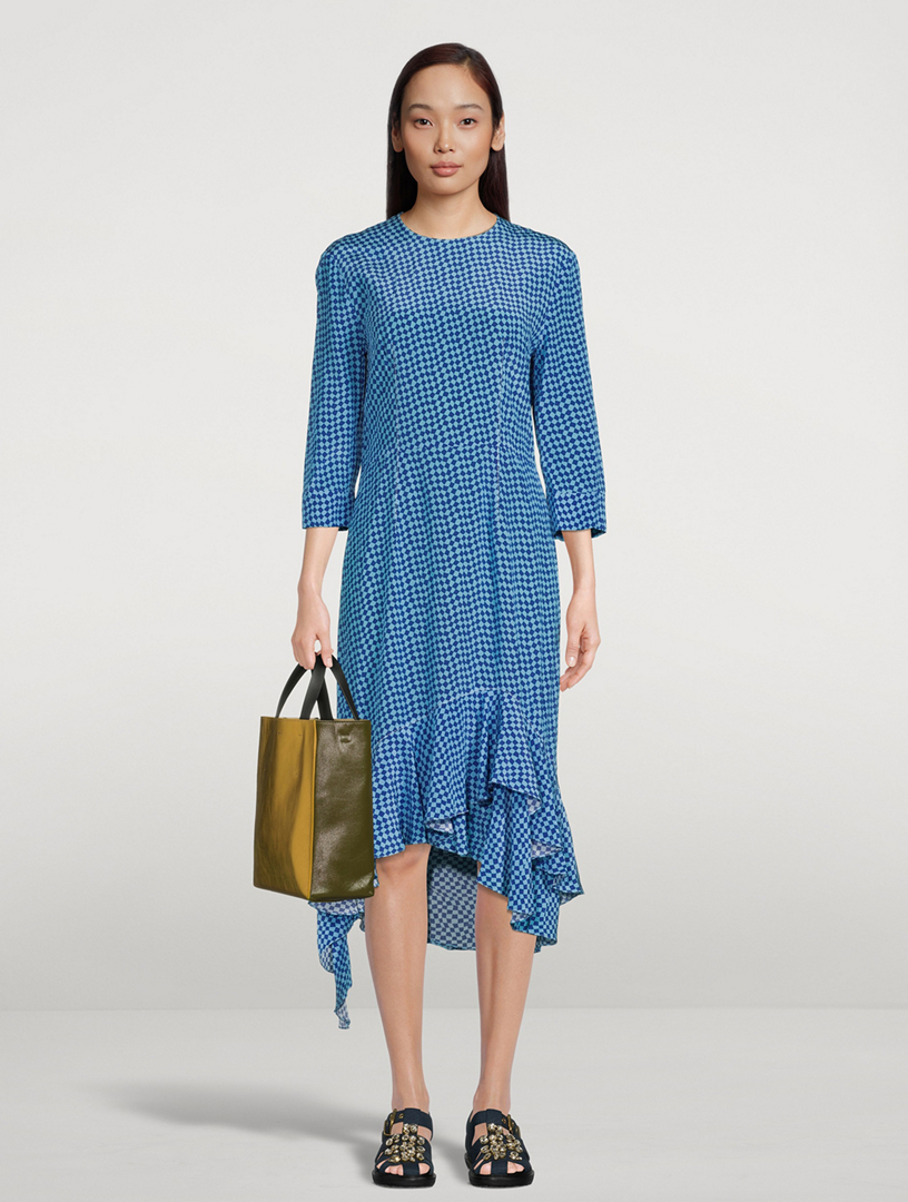 marni asymmetric dress Viscose Asymmetrical Neck Tie Dress by Marni