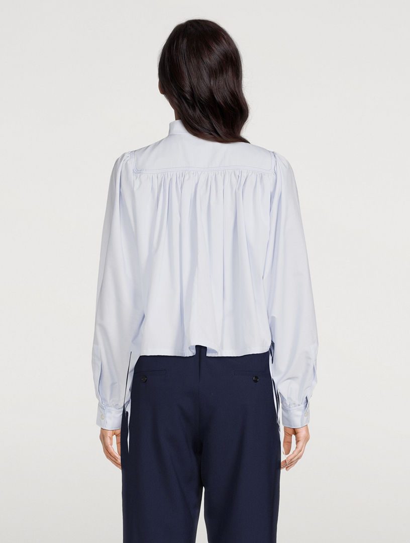 Cotton Poplin Drawstring Shirt