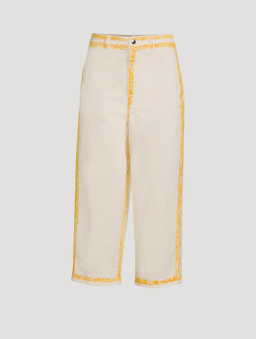 Boyfriend Jeans With Painted Edges