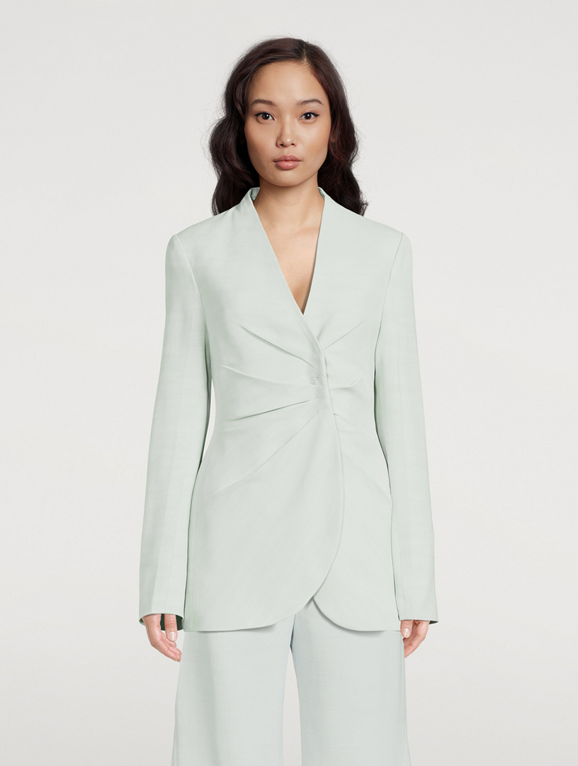 Ruched Jacket With Brooch