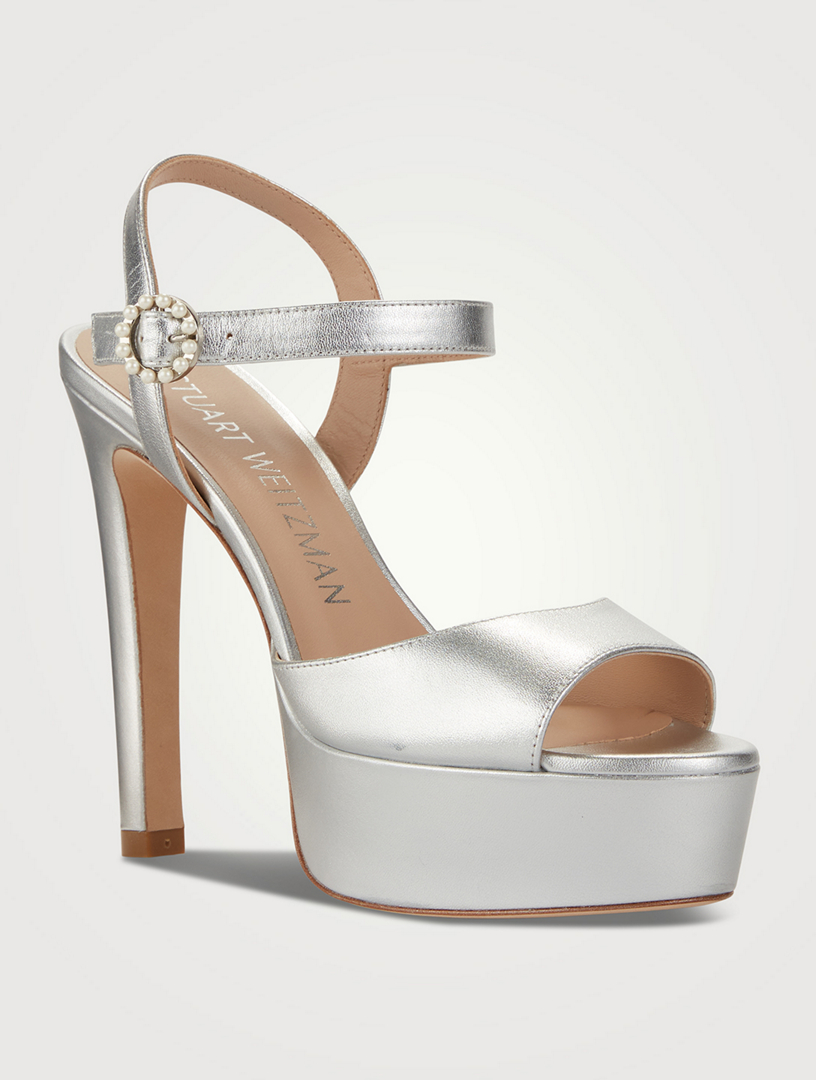 Piper Metallic Leather Platform Sandals