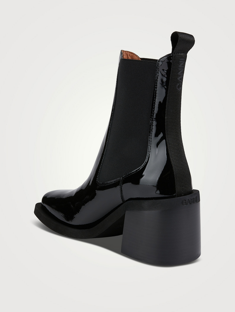 ショートブーツ・ブーティ Ganni FW25 Black leather ankle boots (S3238 099) Faux leather biker boots in black - Ganni | Mytheresa