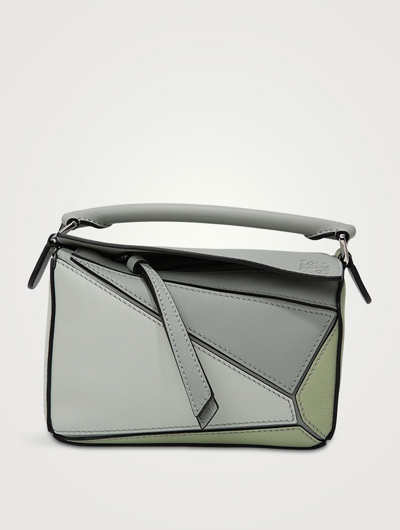 LOEWE Puzzle Mini Bag Ash Grey/Marble Green