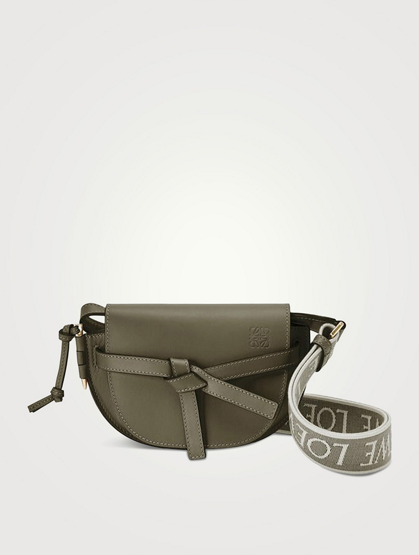 LOEWE Mini Gate Dual Leather Crossbody Bag  Green