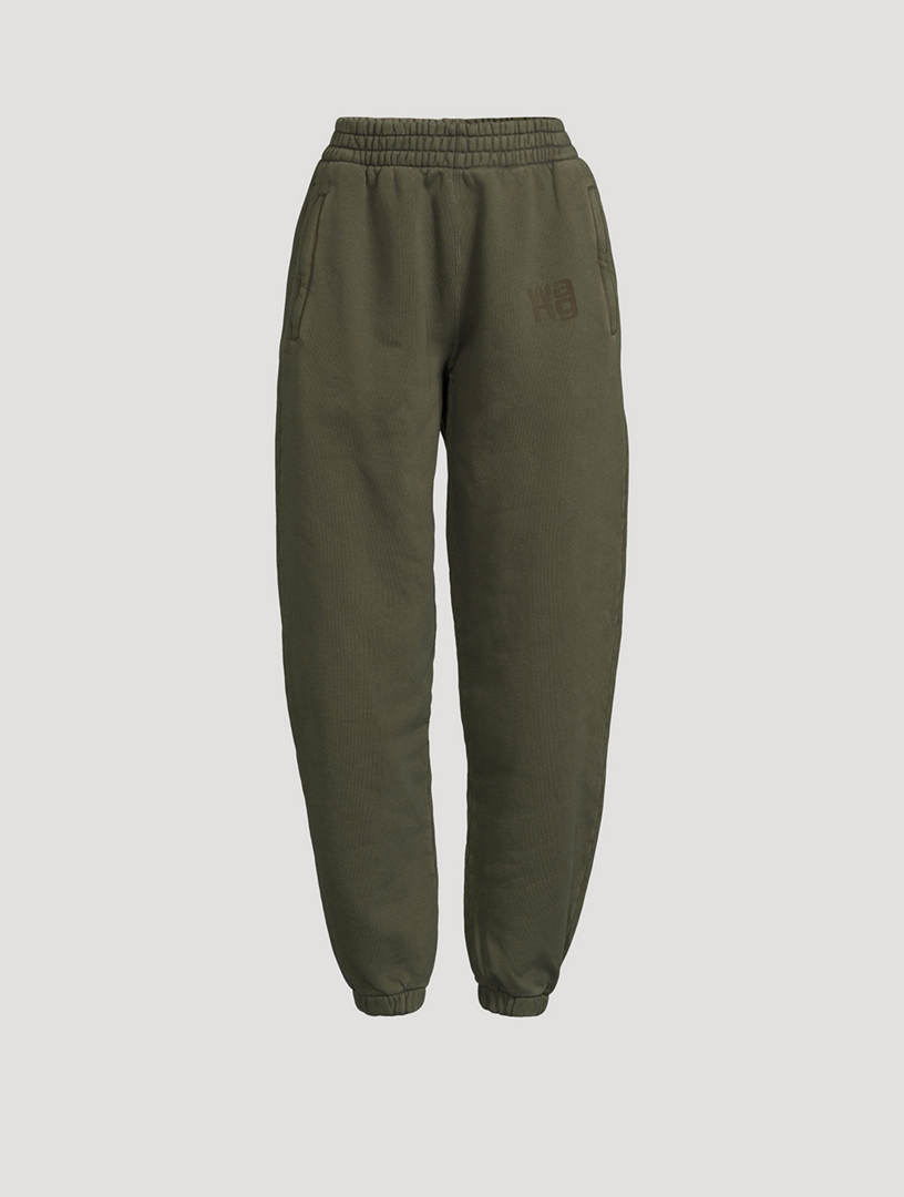 alexanderwang PUFF LOGO SWEATPANT IN STRUCTURED TERRY LIGHT HEATHER GREY -  alexanderwang® CA