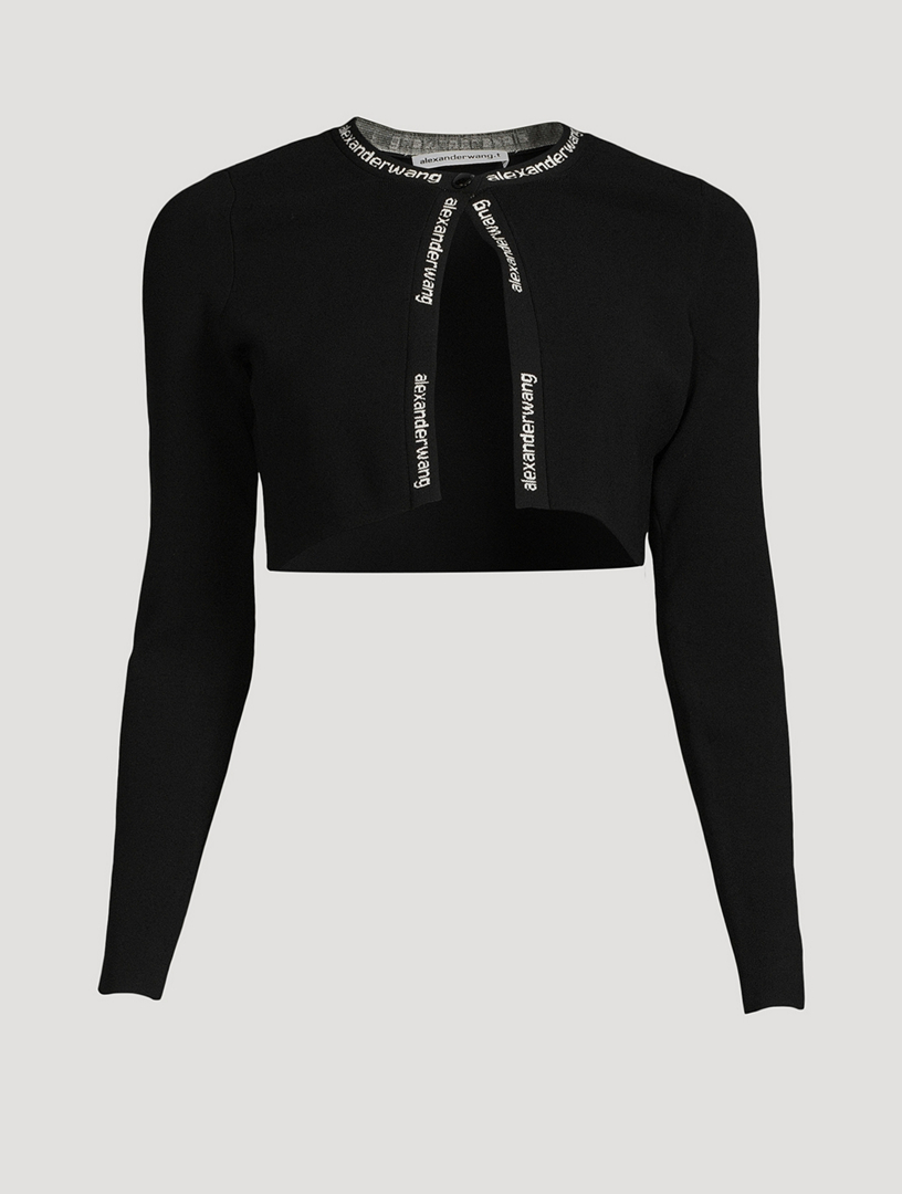 logo embroidered cropped T-shirt, Alexander Wang