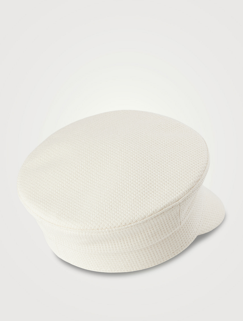 Baker Boy Cap With Faux Pearls