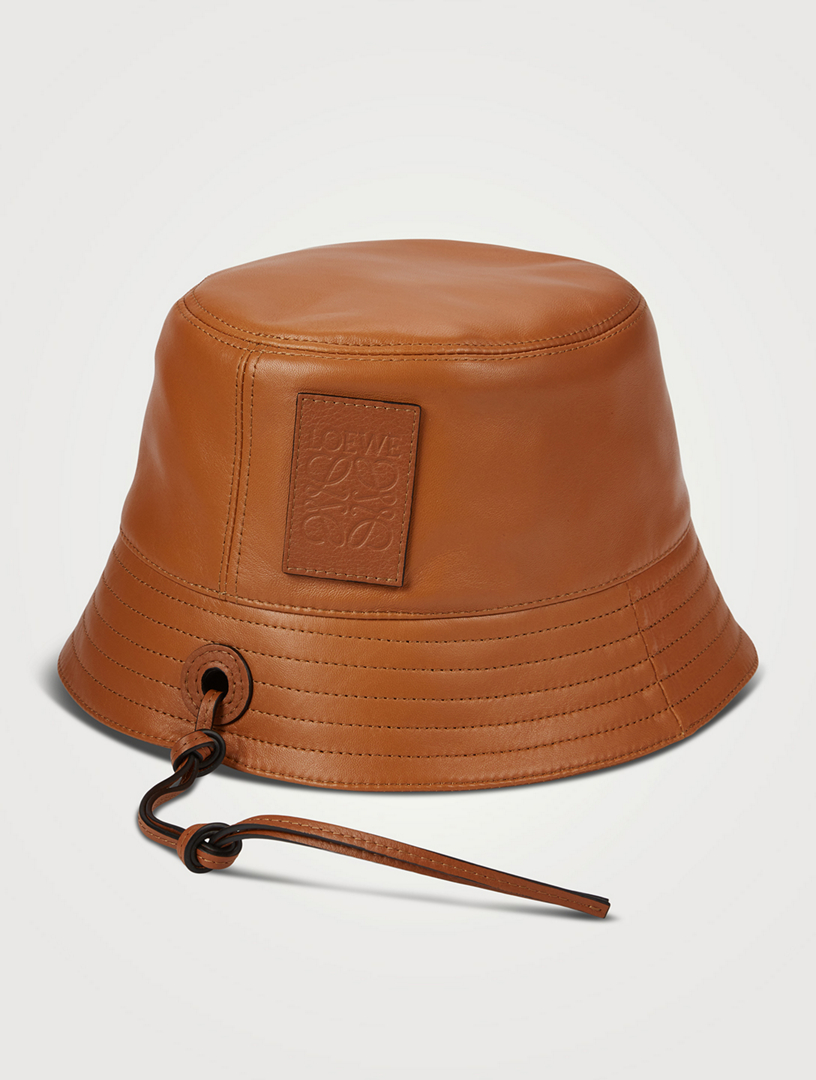 Leather Bucket Hat With Strap