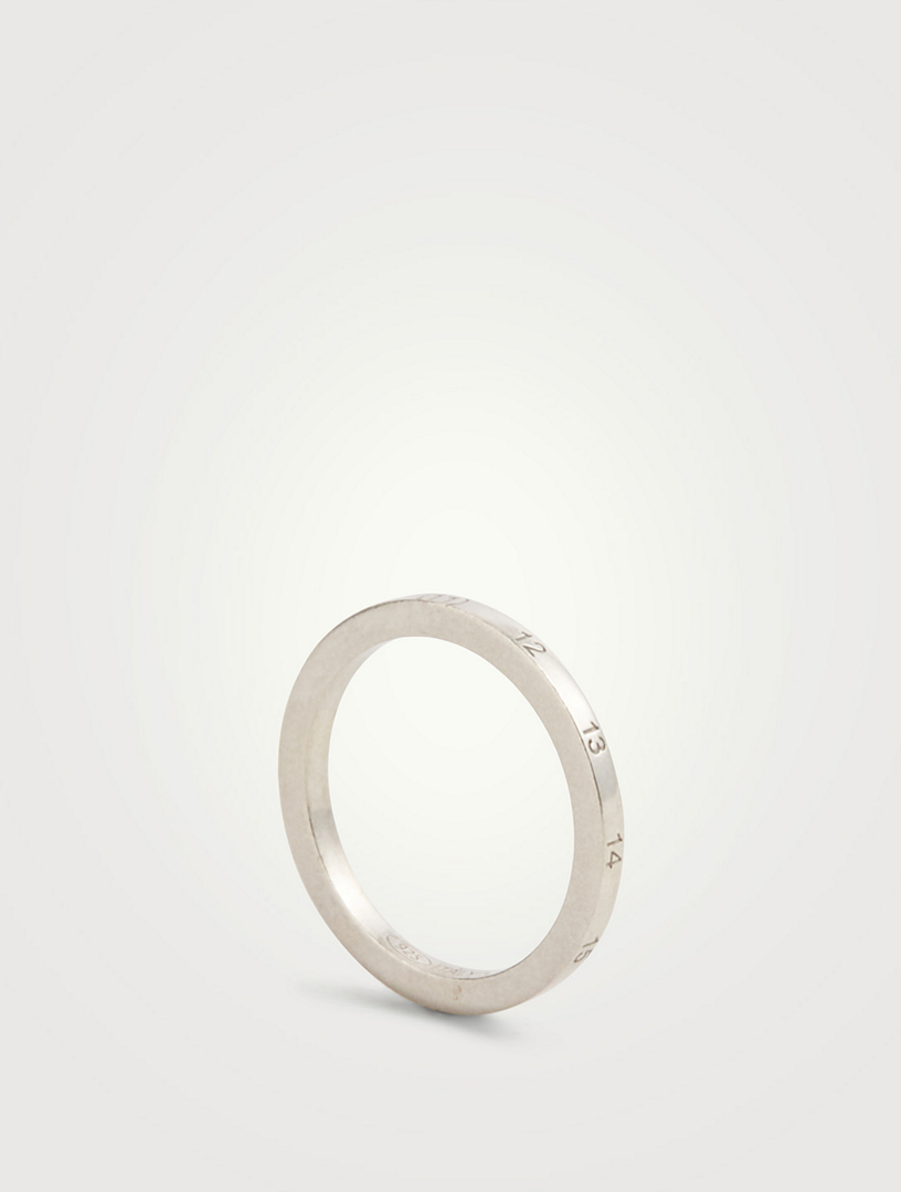 MAISON MARGIELA Slim Icon Silver Number Logo Ring | Holt Renfrew