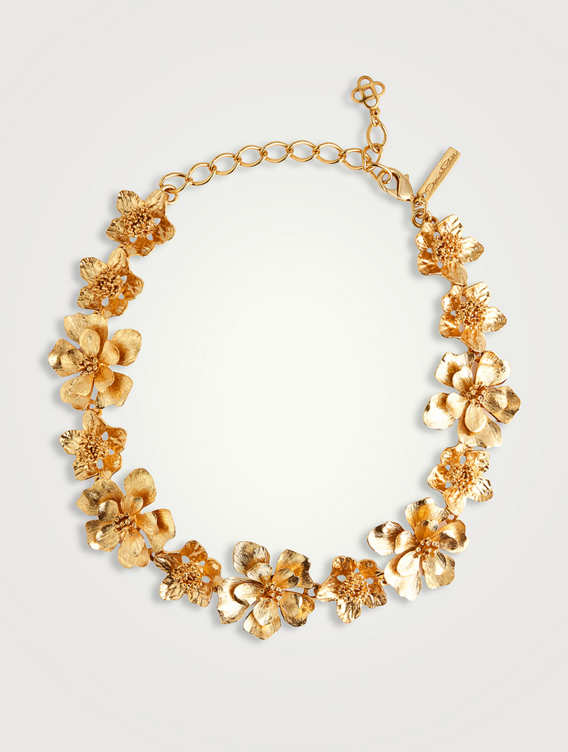 OSCAR DE LA RENTA Flower Statement Necklace