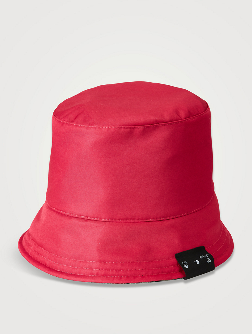 OFF-WHITE Reversible Logo Bucket Hat in Fuchsia