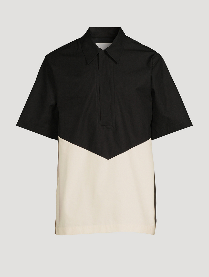 JIL SANDER Cotton Short-Sleeve Zip Shirt | Holt Renfrew