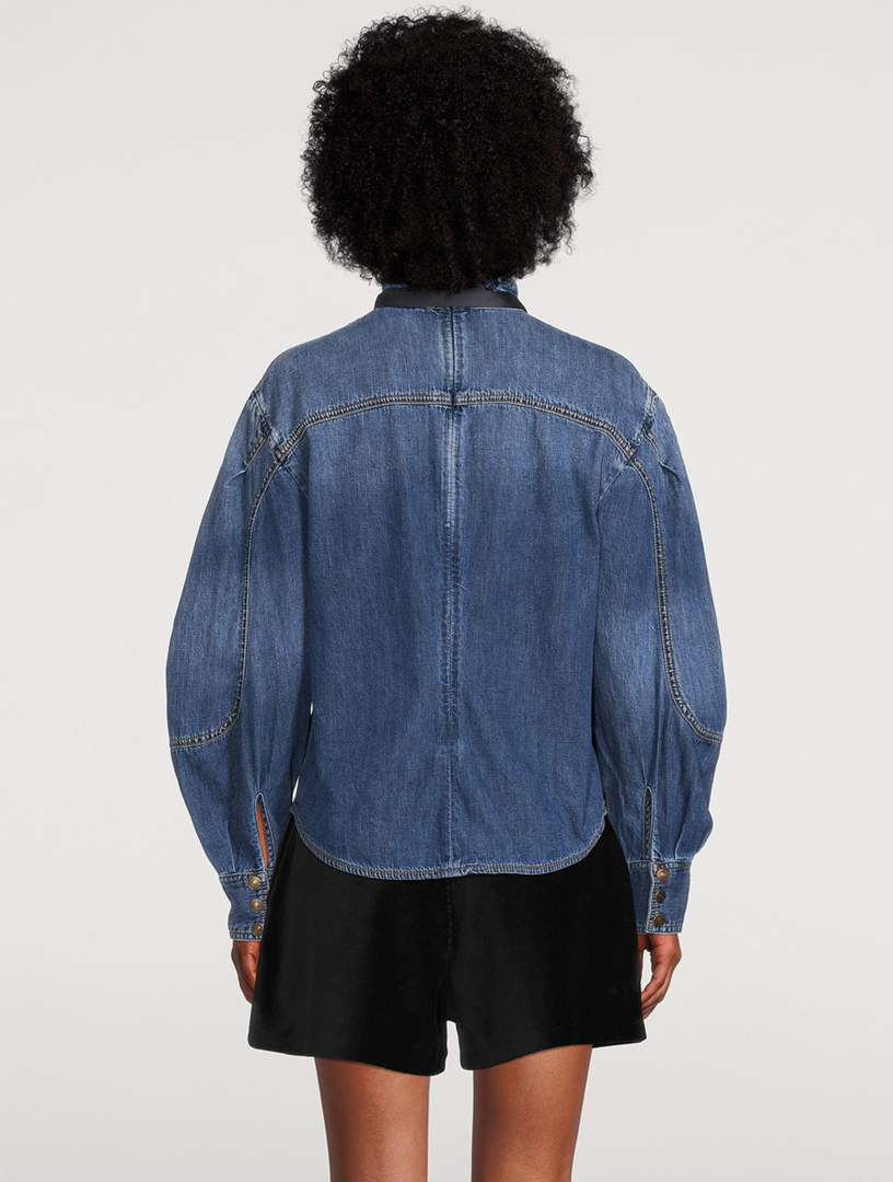 Rhythmic Denim Tuxedo Shirt