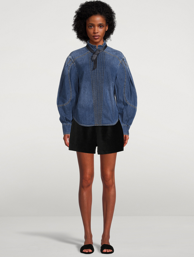 Rhythmic Denim Tuxedo Shirt