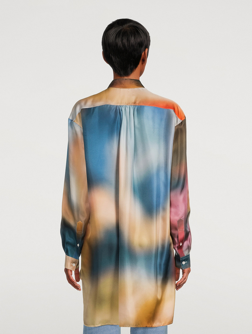Silk Shirt Blur Print