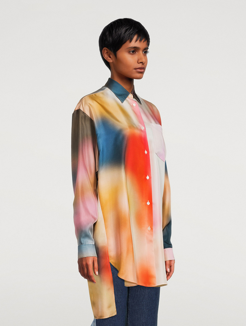 Silk Shirt Blur Print