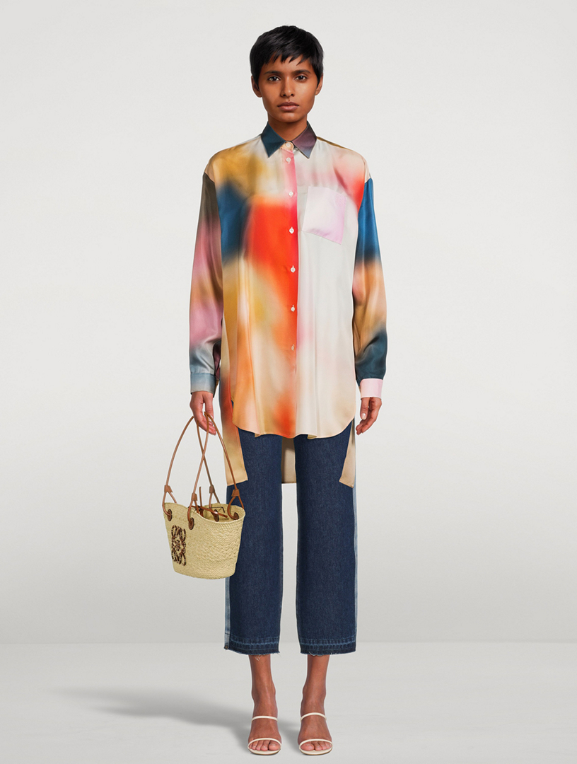 Silk Shirt Blur Print