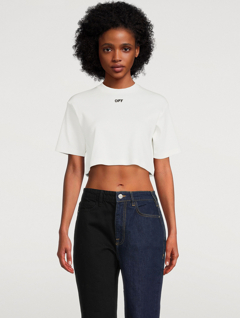 OFF-WHITE Cropped T-Shirt  White