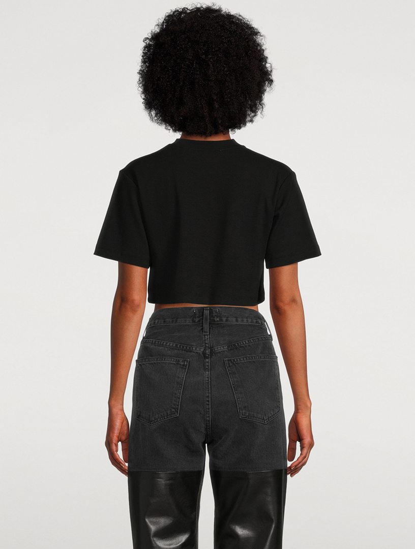 OFF-WHITE Cropped T-Shirt  Black
