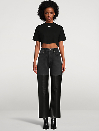 OFF-WHITE Cropped T-Shirt  Black