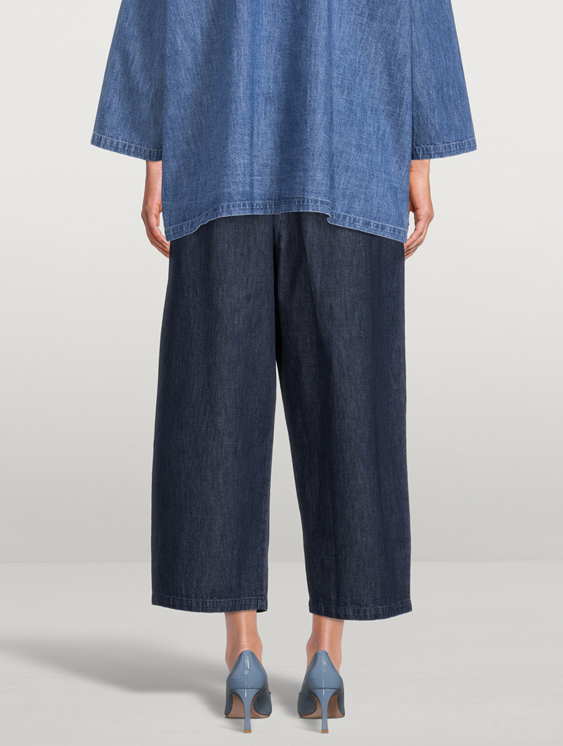 Japanese Cropped Wide-Leg Jeans